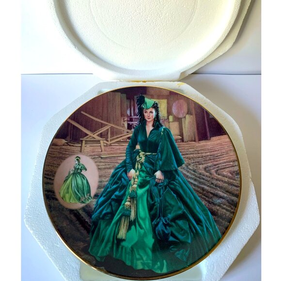 Bradford Exchange "Green Drapery Dress" Gone With The Wind 1993 Collectors Plate - Picture 6 of 7